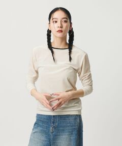 BEAUTY&YOUTH UNITED ARROWS / ビューティー&ユース ユナイテッドアローズ Tシャツ | シアーベロア リンガーロングスリーブTシャツ