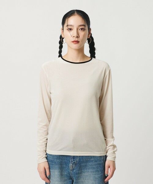 BEAUTY&YOUTH UNITED ARROWS / ビューティー&ユース ユナイテッドアローズ Tシャツ | シアーベロア リンガーロングスリーブTシャツ | 詳細4