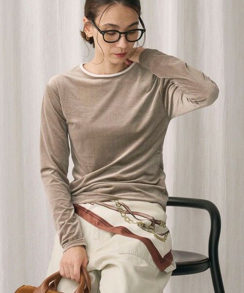 BEAUTY&YOUTH UNITED ARROWS / ビューティー&ユース ユナイテッドアローズ Tシャツ | シアーベロア リンガーロングスリーブTシャツ | 詳細19