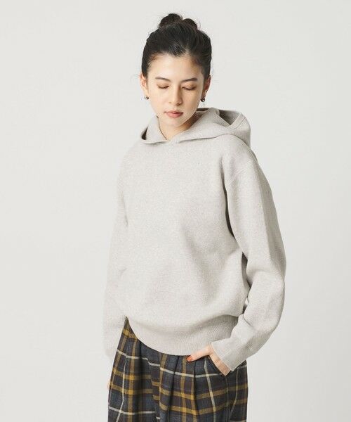 BEAUTY&YOUTH UNITED ARROWS / ビューティー&ユース ユナイテッドアローズ ニット・セーター | コットンウールブレンド ソリッド＆ボーダーニットフーディ ウォッシャブル | 詳細1