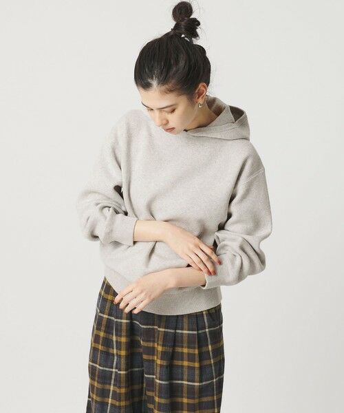 BEAUTY&YOUTH UNITED ARROWS / ビューティー&ユース ユナイテッドアローズ ニット・セーター | コットンウールブレンド ソリッド＆ボーダーニットフーディ ウォッシャブル | 詳細2