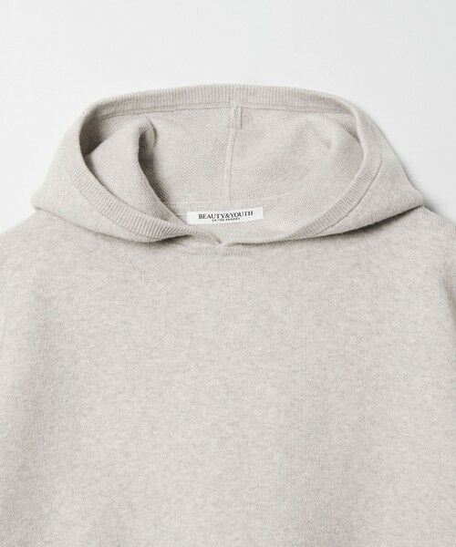 BEAUTY&YOUTH UNITED ARROWS / ビューティー&ユース ユナイテッドアローズ ニット・セーター | コットンウールブレンド ソリッド＆ボーダーニットフーディ ウォッシャブル | 詳細6