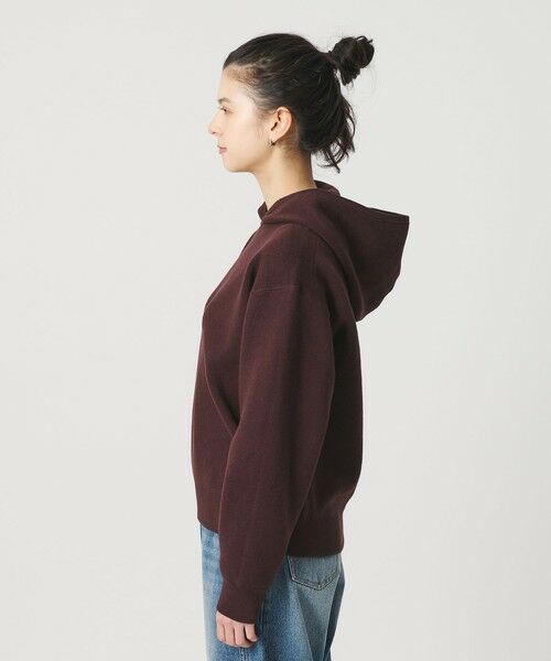 BEAUTY&YOUTH UNITED ARROWS / ビューティー&ユース ユナイテッドアローズ ニット・セーター | コットンウールブレンド ソリッド＆ボーダーニットフーディ ウォッシャブル | 詳細12