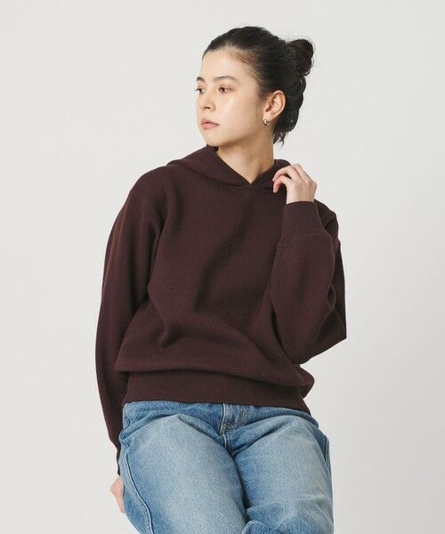 BEAUTY&YOUTH UNITED ARROWS / ビューティー&ユース ユナイテッドアローズ ニット・セーター | コットンウールブレンド ソリッド＆ボーダーニットフーディ ウォッシャブル | 詳細9