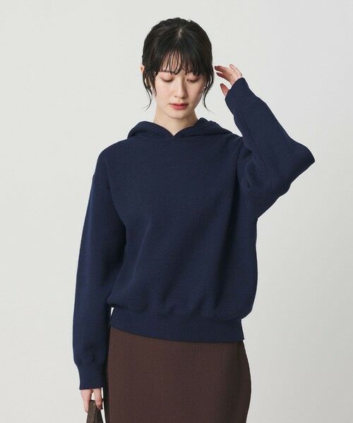 BEAUTY&YOUTH UNITED ARROWS / ビューティー&ユース ユナイテッドアローズ ニット・セーター | コットンウールブレンド ソリッド＆ボーダーニットフーディ ウォッシャブル | 詳細16