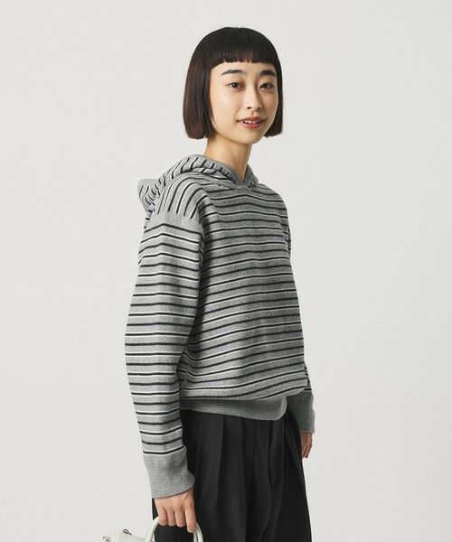 BEAUTY&YOUTH UNITED ARROWS / ビューティー&ユース ユナイテッドアローズ ニット・セーター | コットンウールブレンド ソリッド＆ボーダーニットフーディ ウォッシャブル | 詳細21