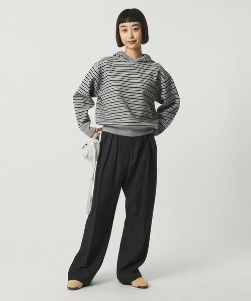 BEAUTY&YOUTH UNITED ARROWS / ビューティー&ユース ユナイテッドアローズ ニット・セーター | コットンウールブレンド ソリッド＆ボーダーニットフーディ ウォッシャブル | 詳細23