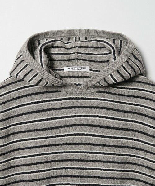 BEAUTY&YOUTH UNITED ARROWS / ビューティー&ユース ユナイテッドアローズ ニット・セーター | コットンウールブレンド ソリッド＆ボーダーニットフーディ ウォッシャブル | 詳細23