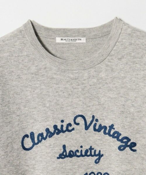 BEAUTY&YOUTH UNITED ARROWS / ビューティー&ユース ユナイテッドアローズ ニット・セーター | ロゴクルーネック ニットプルオーバー ウォッシャブル | 詳細14