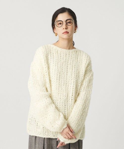 BEAUTY & YOUTH UNITED ARROWS/ビューティー&ユース ユナイテッドアローズ ウールモヘヤナイロン ルーズニットプルオーバー OFF WHITE FREE BEAUTY & YOUTH UNITED ARROWS/ビューティー&ユース ユナイテッドアローズ ウールモヘヤナイロン ルーズニットプルオーバー OFF WHITE FREE