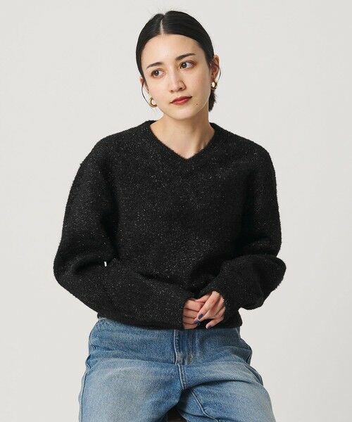 BEAUTY&YOUTH UNITED ARROWS / ビューティー&ユース ユナイテッドアローズ ニット・セーター | ラメフェザー Vネックニットプルオーバー | 詳細2