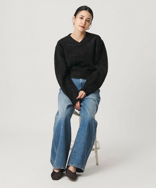 BEAUTY&YOUTH UNITED ARROWS / ビューティー&ユース ユナイテッドアローズ ニット・セーター | ラメフェザー Vネックニットプルオーバー | 詳細3