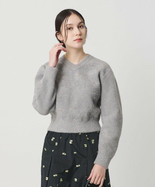 BEAUTY&YOUTH UNITED ARROWS / ビューティー&ユース ユナイテッドアローズ ニット・セーター | ラメフェザー Vネックニットプルオーバー | 詳細8