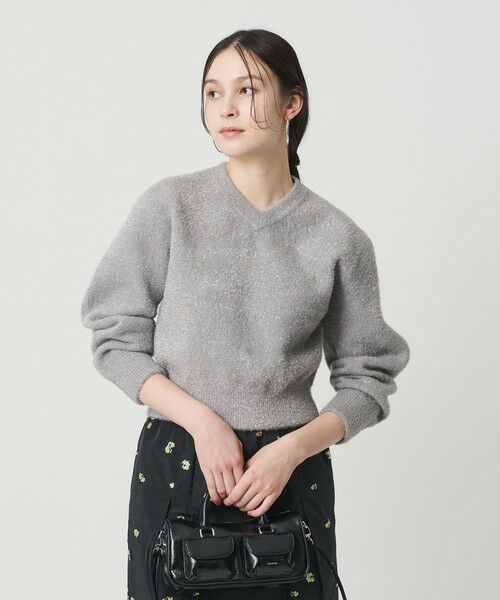 BEAUTY&YOUTH UNITED ARROWS / ビューティー&ユース ユナイテッドアローズ ニット・セーター | ラメフェザー Vネックニットプルオーバー | 詳細9
