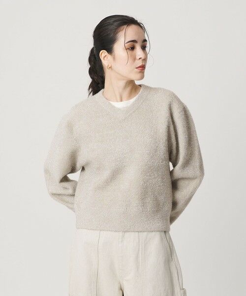 BEAUTY&YOUTH UNITED ARROWS / ビューティー&ユース ユナイテッドアローズ ニット・セーター | ラメフェザー Vネックニットプルオーバー | 詳細24