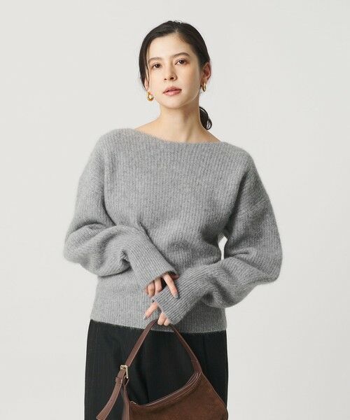 BEAUTY&YOUTH UNITED ARROWS / ビューティー&ユース ユナイテッドアローズ ニット・セーター | フォックスブレンド ボリュームスリーブ ボートネックニットプルオーバー | 詳細1