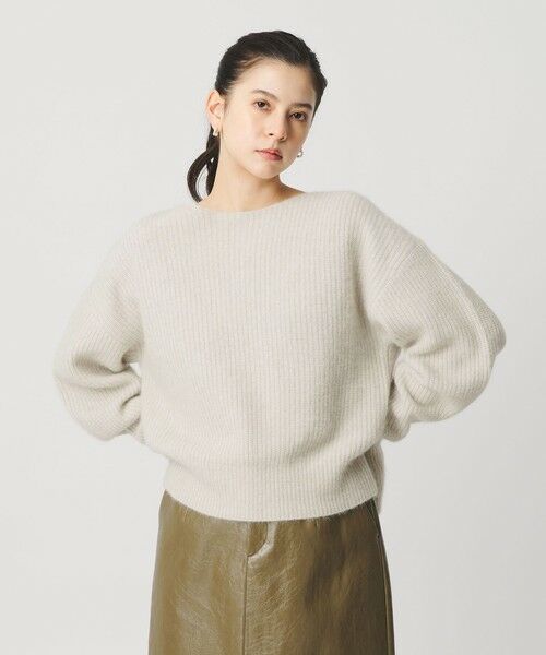 BEAUTY&YOUTH UNITED ARROWS / ビューティー&ユース ユナイテッドアローズ ニット・セーター | フォックスブレンド ボリュームスリーブ ボートネックニットプルオーバー | 詳細12