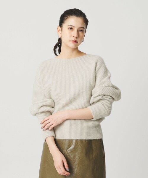 BEAUTY&YOUTH UNITED ARROWS / ビューティー&ユース ユナイテッドアローズ ニット・セーター | フォックスブレンド ボリュームスリーブ ボートネックニットプルオーバー | 詳細13