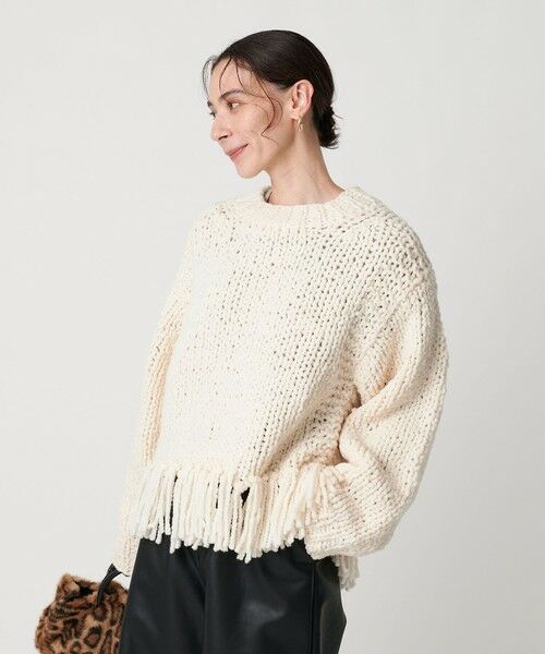 BEAUTY&YOUTH UNITED ARROWS / ビューティー&ユース ユナイテッドアローズ ニット・セーター | 【別注】＜IRONING＞フリンジ ニットプルオーバー | 詳細1