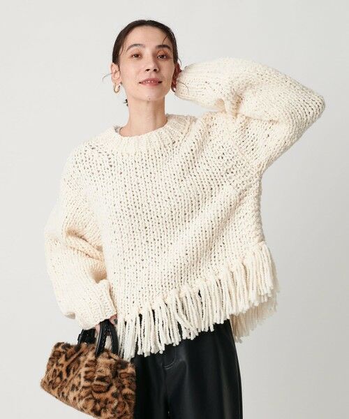 BEAUTY&YOUTH UNITED ARROWS / ビューティー&ユース ユナイテッドアローズ ニット・セーター | 【別注】＜IRONING＞フリンジ ニットプルオーバー | 詳細2