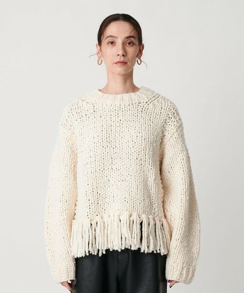 BEAUTY&YOUTH UNITED ARROWS / ビューティー&ユース ユナイテッドアローズ ニット・セーター | 【別注】＜IRONING＞フリンジ ニットプルオーバー | 詳細5