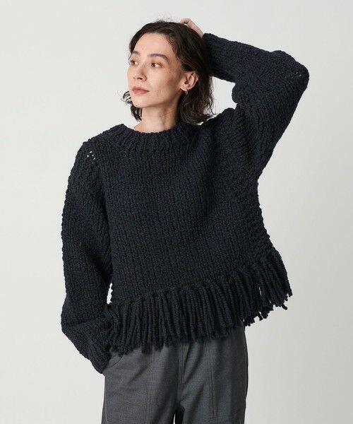 BEAUTY&YOUTH UNITED ARROWS / ビューティー&ユース ユナイテッドアローズ ニット・セーター | 【別注】＜IRONING＞フリンジ ニットプルオーバー | 詳細12