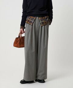 BEAUTY&YOUTH UNITED ARROWS / ビューティー&ユース ユナイテッドアローズ その他パンツ | 毛ポリエステルレーヨンブレンド ワイドタックパンツ