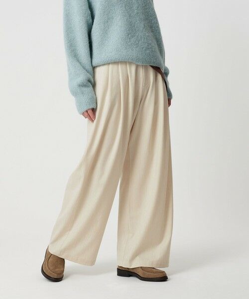 BEAUTY&YOUTH UNITED ARROWS / ビューティー&ユース ユナイテッドアローズ その他パンツ | 毛ポリエステルレーヨンブレンド ワイドタックパンツ | 詳細1