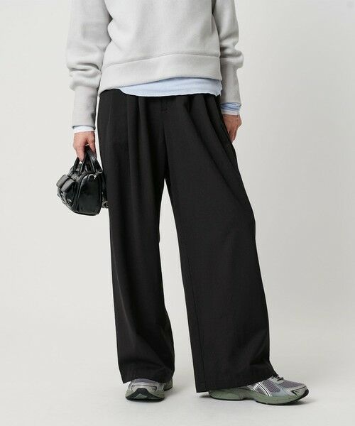 BEAUTY&YOUTH UNITED ARROWS / ビューティー&ユース ユナイテッドアローズ その他パンツ | 毛ポリエステルレーヨンブレンド ワイドタックパンツ | 詳細10