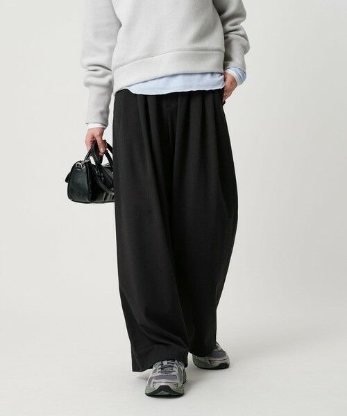 BEAUTY&YOUTH UNITED ARROWS / ビューティー&ユース ユナイテッドアローズ その他パンツ | 毛ポリエステルレーヨンブレンド ワイドタックパンツ | 詳細11