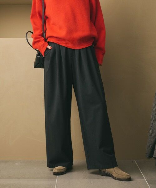 BEAUTY&YOUTH UNITED ARROWS / ビューティー&ユース ユナイテッドアローズ その他パンツ | 毛ポリエステルレーヨンブレンド ワイドタックパンツ | 詳細6