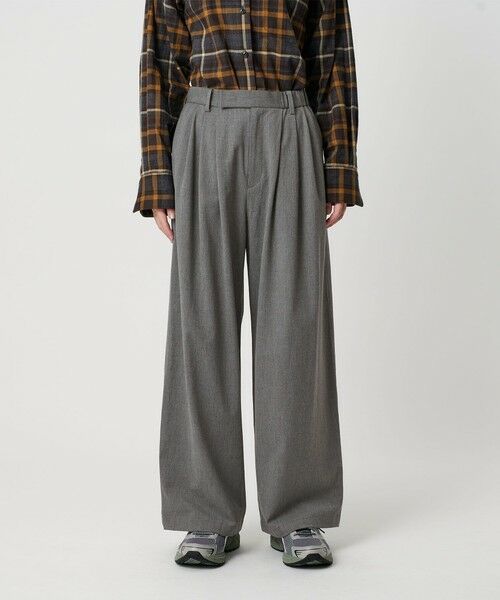 BEAUTY&YOUTH UNITED ARROWS / ビューティー&ユース ユナイテッドアローズ その他パンツ | 毛ポリエステルレーヨンブレンド ワイドタックパンツ | 詳細18