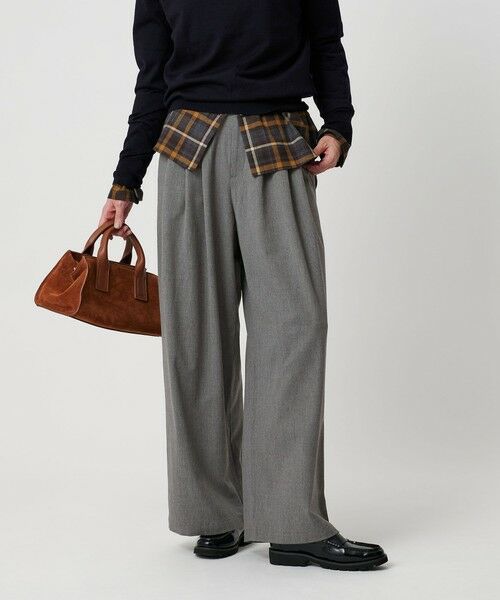 BEAUTY&YOUTH UNITED ARROWS / ビューティー&ユース ユナイテッドアローズ その他パンツ | 毛ポリエステルレーヨンブレンド ワイドタックパンツ | 詳細16