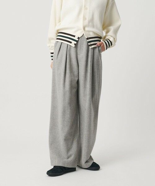 BEAUTY&YOUTH UNITED ARROWS / ビューティー&ユース ユナイテッドアローズ スラックス・ドレスパンツ | 毛ブレンド ヘリンボーンワイドパンツ | 詳細1