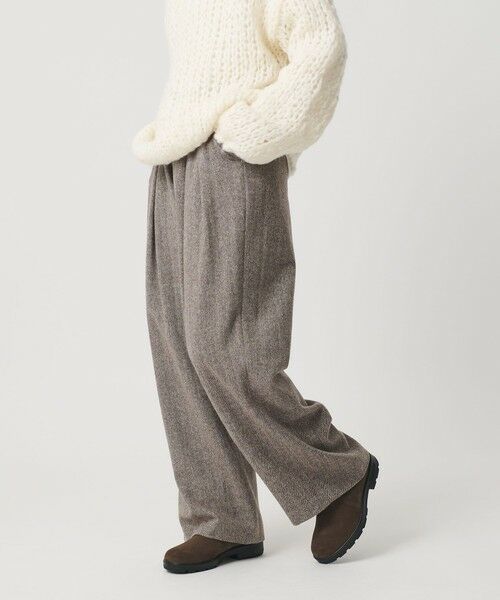BEAUTY&YOUTH UNITED ARROWS / ビューティー&ユース ユナイテッドアローズ スラックス・ドレスパンツ | 毛ブレンド ヘリンボーンワイドパンツ | 詳細12