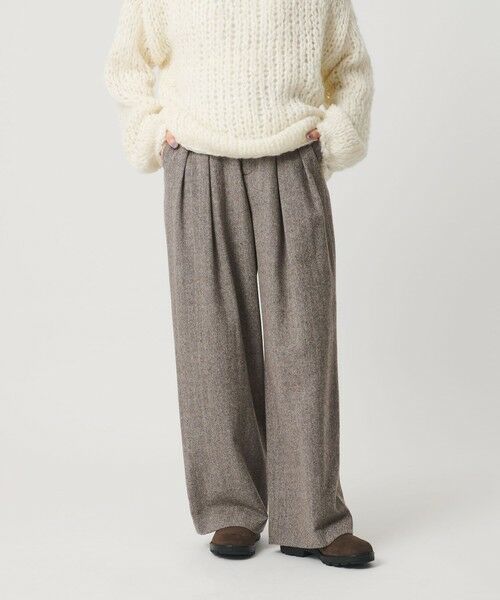 BEAUTY&YOUTH UNITED ARROWS / ビューティー&ユース ユナイテッドアローズ スラックス・ドレスパンツ | 毛ブレンド ヘリンボーンワイドパンツ | 詳細13