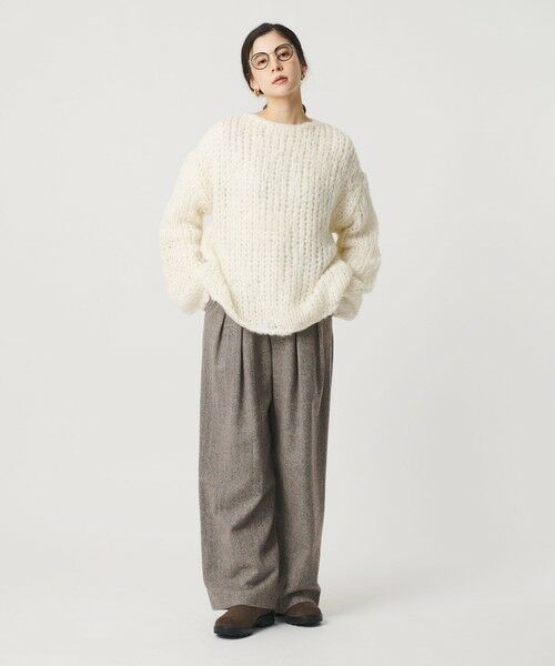 BEAUTY&YOUTH UNITED ARROWS / ビューティー&ユース ユナイテッドアローズ スラックス・ドレスパンツ | 毛ブレンド ヘリンボーンワイドパンツ | 詳細14