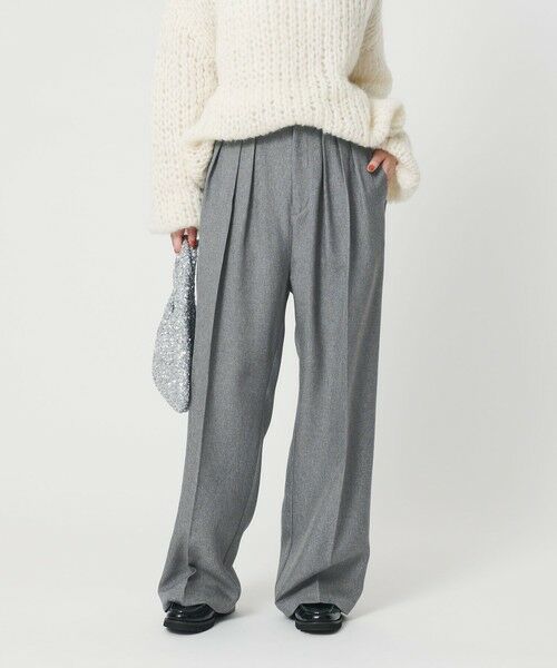 BEAUTY & YOUTH UNITED ARROWS/ビューティー&ユース ユナイテッドアローズ 【WEB限定】ポリエステル タックワイドパンツ ウォッシャブル LT. GRAY L