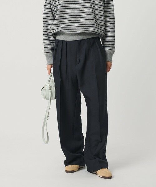 BEAUTY & YOUTH UNITED ARROWS/ビューティー&ユース ユナイテッドアローズ 【WEB限定】ポリエステル タックワイドパンツ ウォッシャブル NAVY S BEAUTY & YOUTH UNITED ARROWS/ビューティー&ユース ユナイテッドアローズ 【WEB限定】ポリエステル タックワイドパンツ ウォッシャブル NAVY S