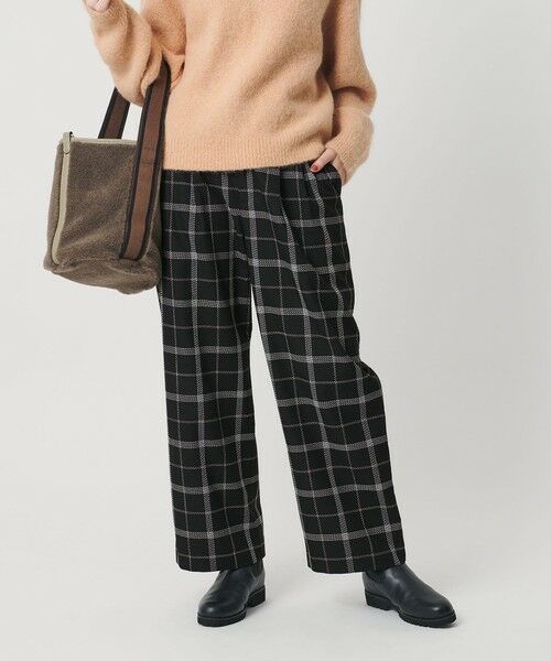 BEAUTY&YOUTH UNITED ARROWS / ビューティー&ユース ユナイテッドアローズ チノ・ワークパンツ | 【WEB限定】裏起毛ウィンドウペン タックワイドパンツ ウォッシャブル | 詳細1