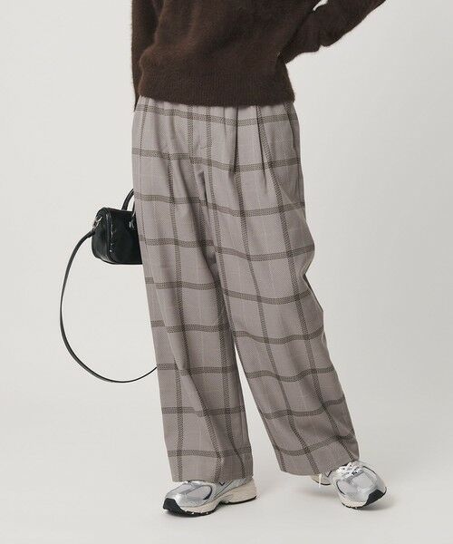 BEAUTY&YOUTH UNITED ARROWS / ビューティー&ユース ユナイテッドアローズ チノ・ワークパンツ | 【WEB限定】裏起毛ウィンドウペン タックワイドパンツ ウォッシャブル | 詳細9