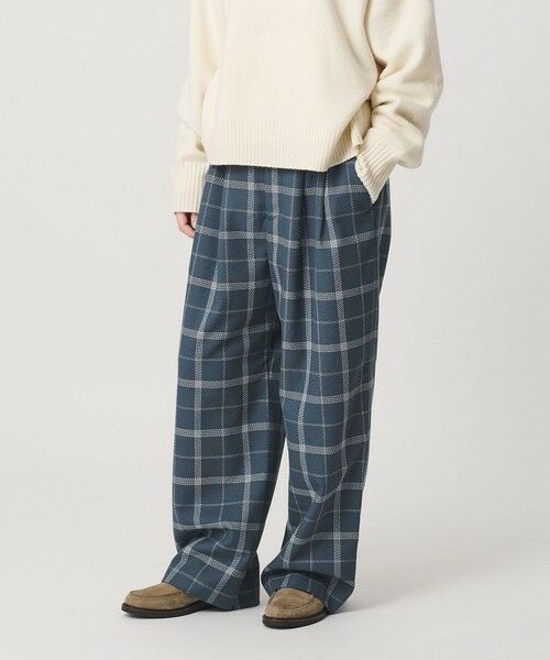 BEAUTY&YOUTH UNITED ARROWS / ビューティー&ユース ユナイテッドアローズ チノ・ワークパンツ | 【WEB限定】裏起毛ウィンドウペン タックワイドパンツ ウォッシャブル | 詳細20