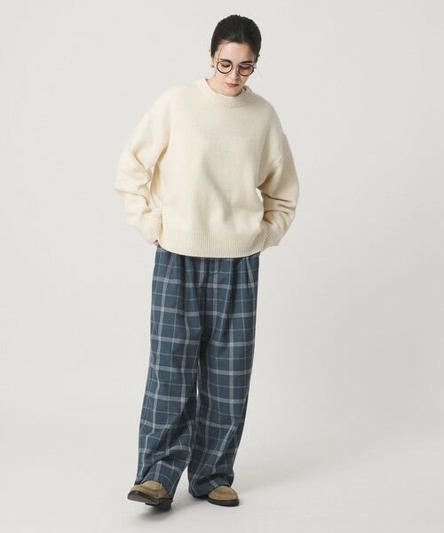 BEAUTY&YOUTH UNITED ARROWS / ビューティー&ユース ユナイテッドアローズ チノ・ワークパンツ | 【WEB限定】裏起毛ウィンドウペン タックワイドパンツ ウォッシャブル | 詳細22