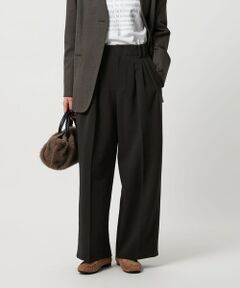 BEAUTY&YOUTH UNITED ARROWS / ビューティー&ユース ユナイテッドアローズ スラックス・ドレスパンツ | 【WEB限定 Wardrobe DAILY MINIMAL】ウールライク ランダムタック ワイドパンツ ウォッシャブル