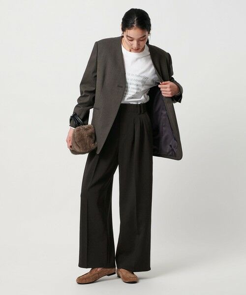 BEAUTY&YOUTH UNITED ARROWS / ビューティー&ユース ユナイテッドアローズ スラックス・ドレスパンツ | 【WEB限定 Wardrobe DAILY MINIMAL】ウールライク ランダムタック ワイドパンツ ウォッシャブル | 詳細3