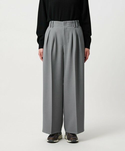 BEAUTY&YOUTH UNITED ARROWS / ビューティー&ユース ユナイテッドアローズ スラックス・ドレスパンツ | 【WEB限定 Wardrobe DAILY MINIMAL】ウールライク ランダムタック ワイドパンツ ウォッシャブル | 詳細12