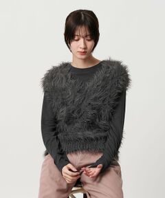 BEAUTY&YOUTH UNITED ARROWS / ビューティー&ユース ユナイテッドアローズ ニット・セーター | 【WEB限定】フェザーヤーン ラメニット 2WAYベスト