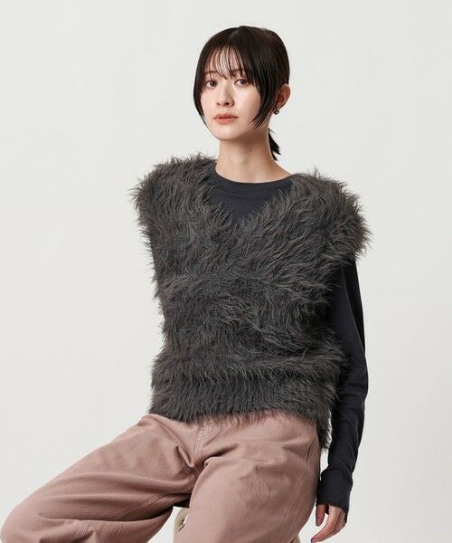 BEAUTY&YOUTH UNITED ARROWS / ビューティー&ユース ユナイテッドアローズ ニット・セーター | 【WEB限定】フェザーヤーン ラメニット 2WAYベスト | 詳細15