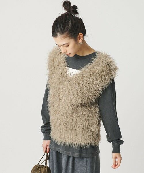 BEAUTY & YOUTH UNITED ARROWS/ビューティー&ユース ユナイテッドアローズ 【WEB限定】フェザーヤーン ラメニット 2WAYベスト BEIGE FREE BEAUTY & YOUTH UNITED ARROWS/ビューティー&ユース ユナイテッドアローズ 【WEB限定】フェザーヤーン ラメニット 2WAYベスト BEIGE FREE