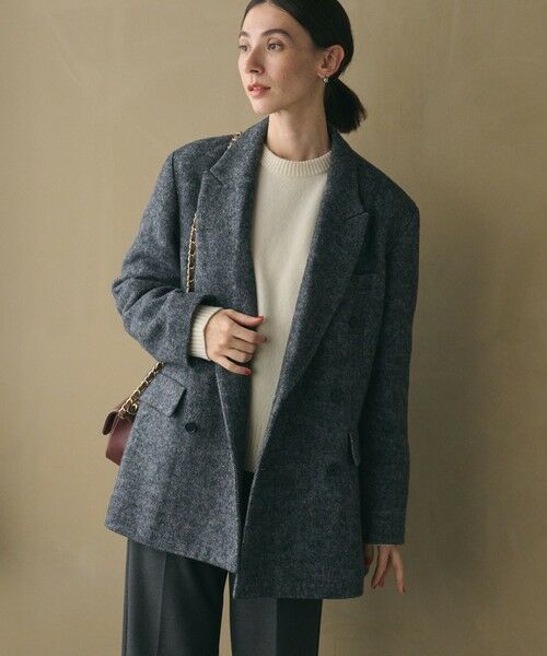 BEAUTY&YOUTH UNITED ARROWS / ビューティー&ユース ユナイテッドアローズ テーラードジャケット | 毛ブレンド ヘリンボーン ジャケットコート | 詳細1